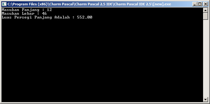 Program Penghitung Luas Persegi Panjang dengan Pascal.