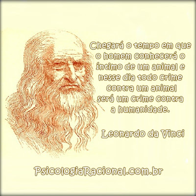 Liberdade para os animais. Que eles possam viver em paz e protegidos dos humanos. Leia frase de Leonardo da Vinci