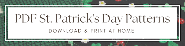 Print at home St. Patrick's Day and shamrock PDF sewing patterns