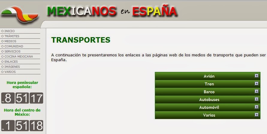 http://www.mexicanosenespana.com/transportes.htm