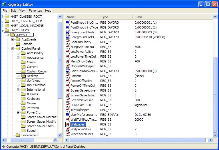 A personalized Logon Wallpaper Registry Editor