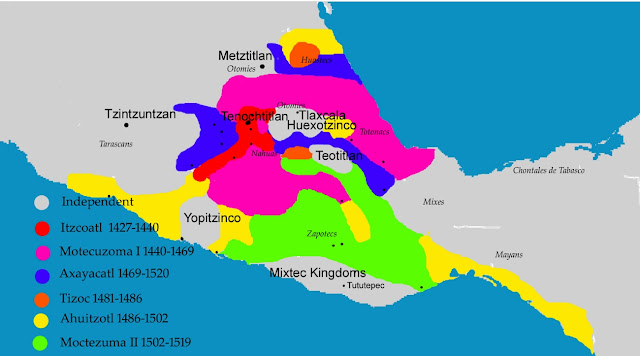 Карта расширения Империи ацтеков