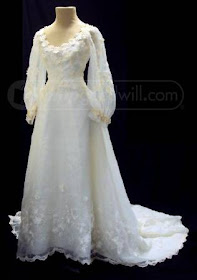 wedding gown being sold by Goodwill