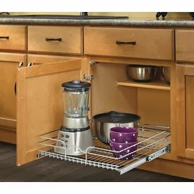 Rev-A-Shelf 20.5-in W x 22-in D x 7-in H 1-Tier Metal Pull Out Cabinet Basket