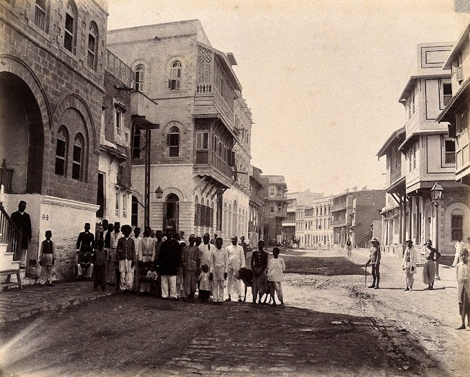 Rampart Row street, Mithadar, Karachi, Sindh, Pakistan (India) | Rare & Old Vintage Photos (1897)