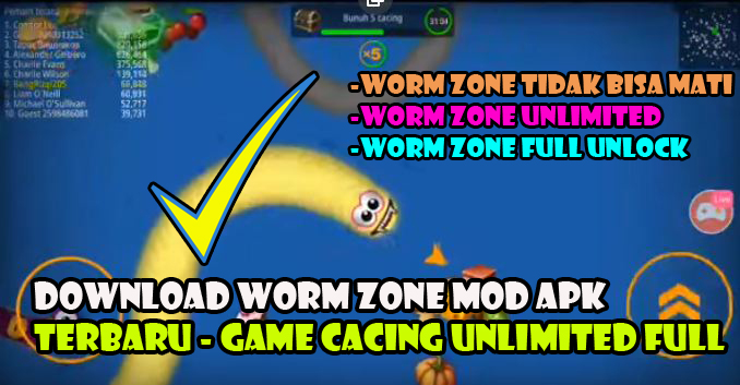 Download Worm Zone mod Apk Tidak Bisa Mati - Game Cacing ...