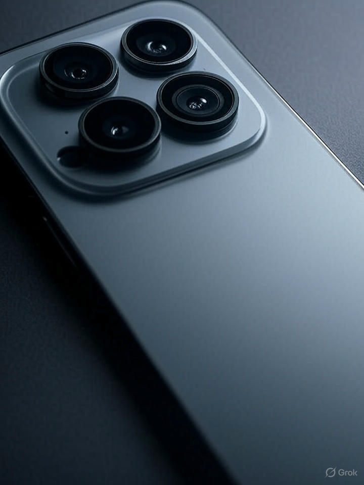 The iPhone 17 Pro Max’s triple 48MP camera system, including a periscope telephoto lens.