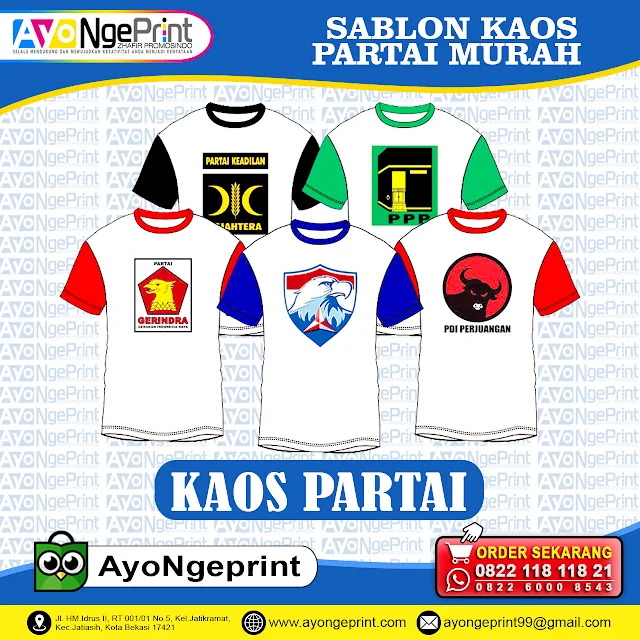 TEMPAT SABLON KAOS PARTAI MURAH