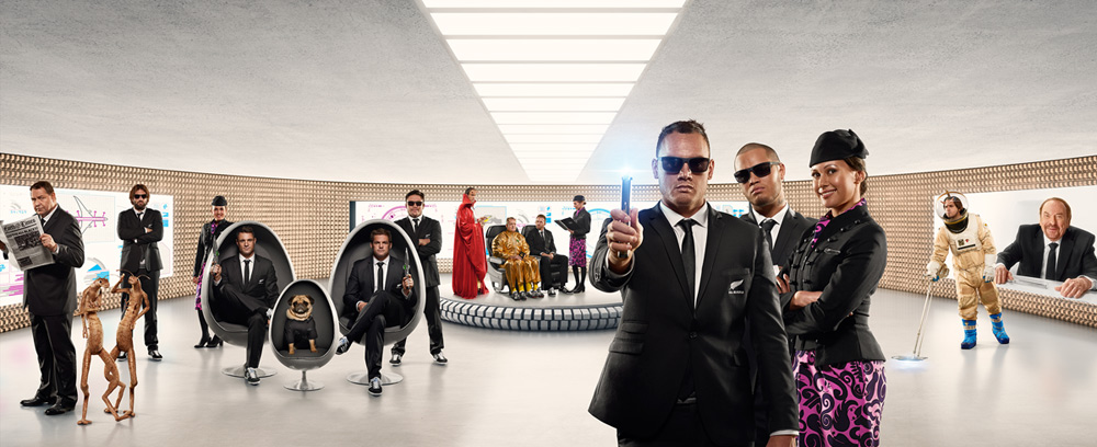 Men in Black Safety Defenders Star In Out Of This World Air New Zealand Safety Video Spot