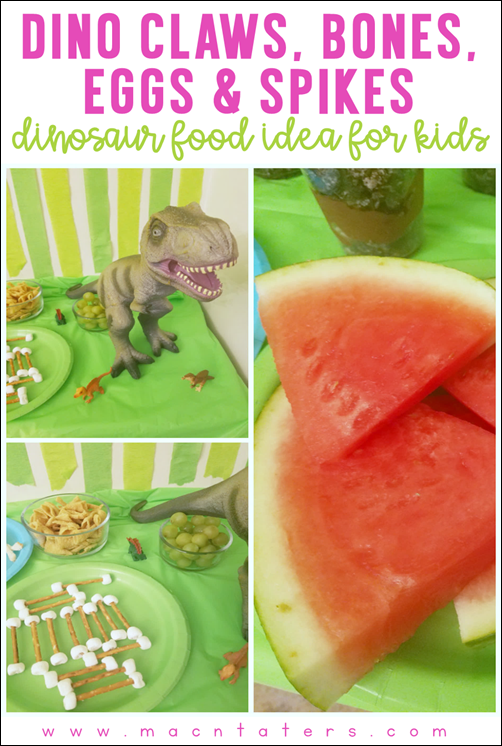 Dinosaur Themed Food IDeas for Kids: Dinosaur Claws, Dinosaur Bones, Dinosaur Eggs, Dinosaur Spikes