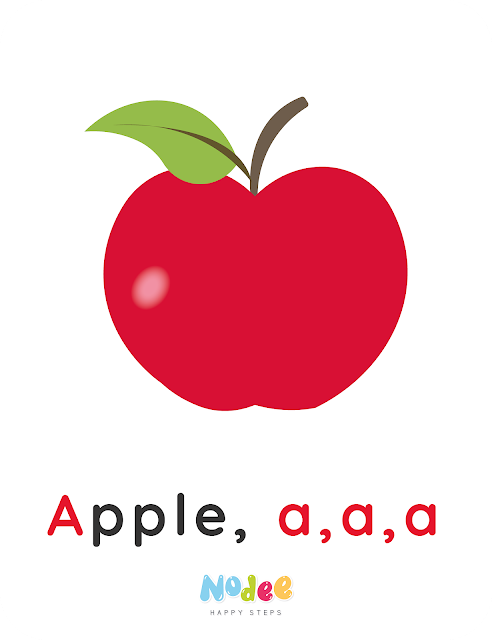 Letter A - Apple  - Nodee happy steps