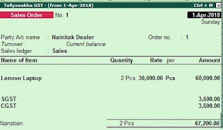 Sales Order in tally