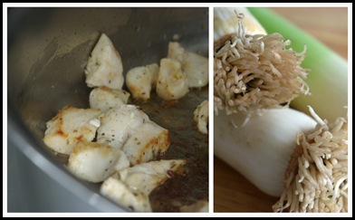 chicken and leek collage