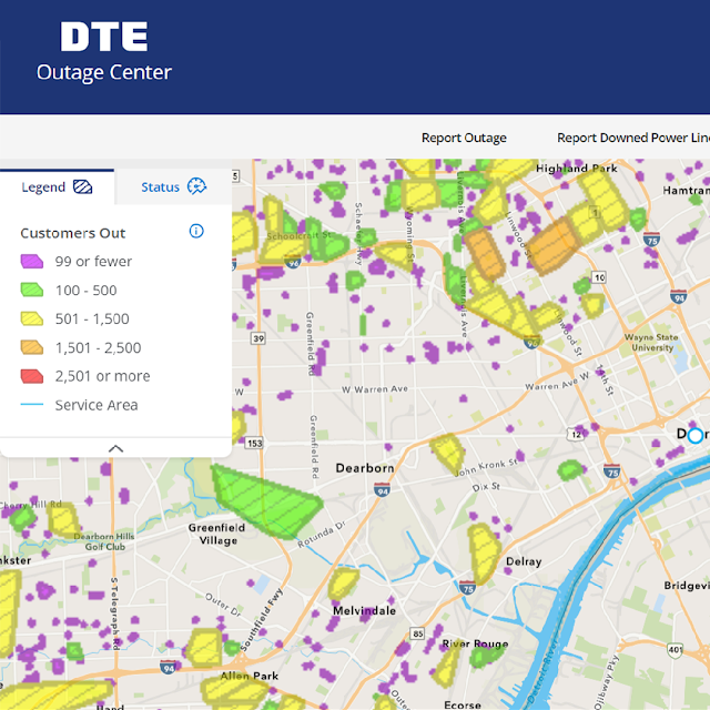 dte power outage PHONE NUMBER ZIP MAP REPORT UPDATE