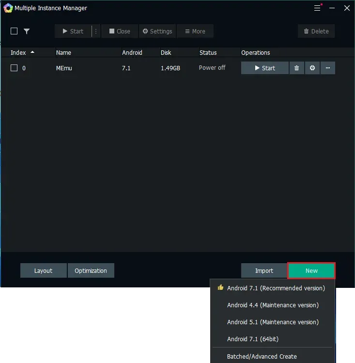 تغيير إصدار أندرويد في MEmuPlay