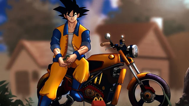 DBZ Goku Sitting On Bike