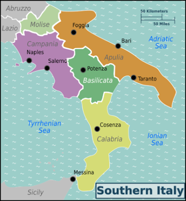 map of southern Italys wine regions