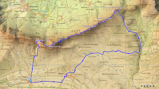 Mapa Ruta Cresterio Montes de la Peña 3