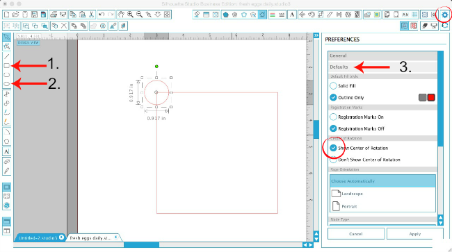 Silhouette Studio, Silhouette tutorial, Silhouette Cameo, scalloped edge, show center rotation