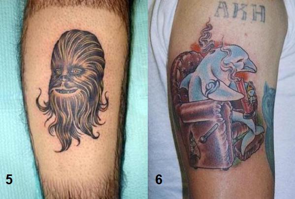 Leg Tattoo - Back Chewbacca on a lower leg - which had to be shaved before 