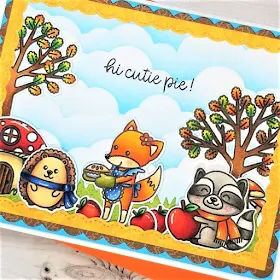 Sunny Studio Stamps: Woodsy Autumn Fluffy Clouds Border Dies Frilly Frame Dies Fancy Frames Dies Fall Themed Card by Ana Anderson