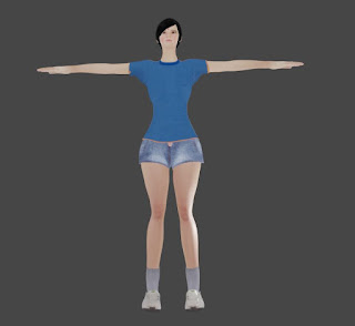 sexy cute lady  human character free 3d download