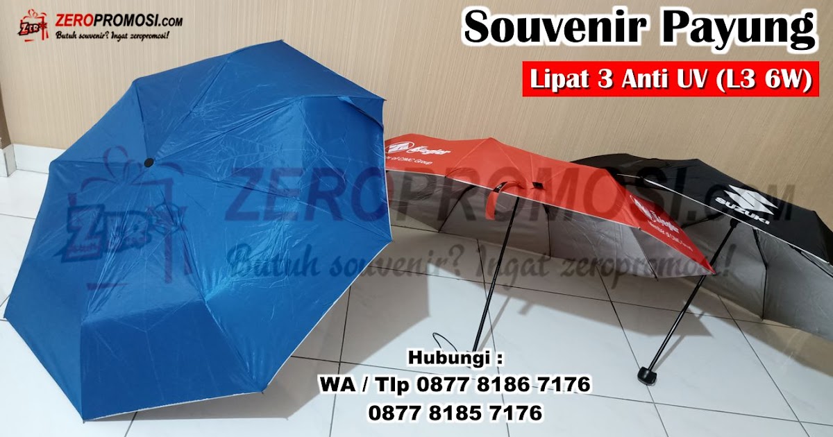   Souvenir Payung Lipat 3 Eksklusif Lapis Silver (L3 6W)