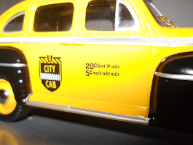 maqueta a escala de un taxi de nueva york