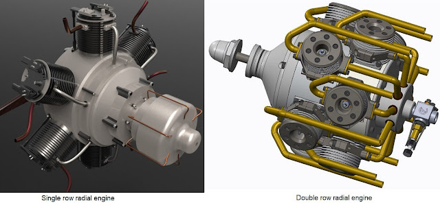 single row and double row radial engine