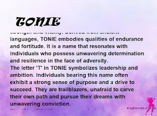 ▷ meaning of the name TONIE (✔)