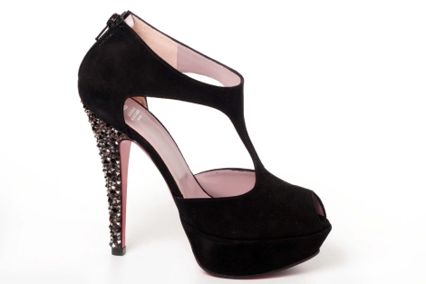 Tacones negros sandalias