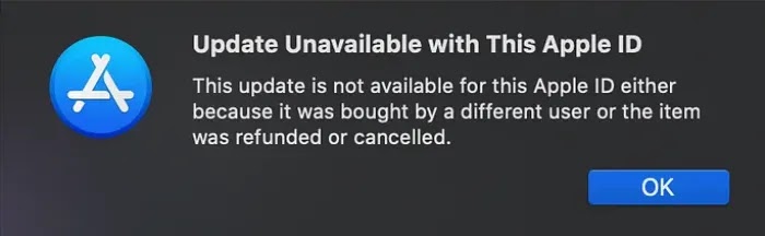 Fixing Update Unavailable With This Apple ID on Mac OS