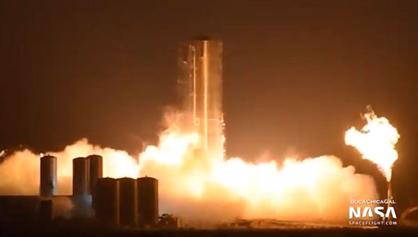 Starship SN4 completes 3 second test burn at Boca Chica (Source: @BocaChicaGal)