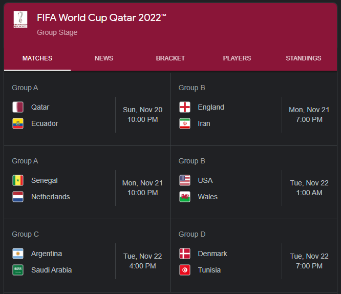 কাতার বিশ্বকাপ সময়সূচী ২০২২ - কাতার বিশ্বকাপ ২০২২ - Qatar World Cup 2022 - NeotericIT.com