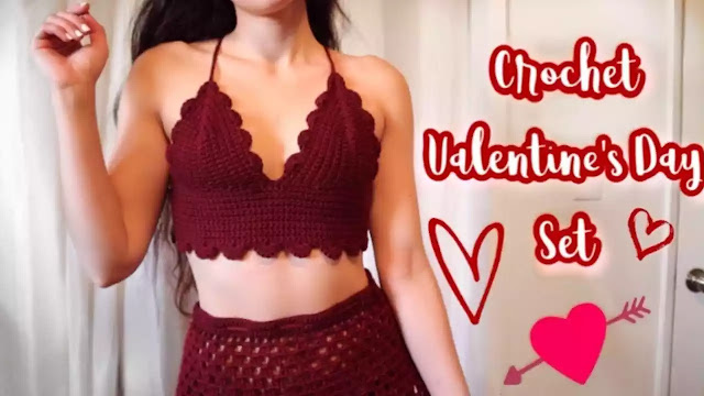 LUCE UN LOOK COMPLETO Teje un Bello Conjunto Valentín a  Crochet