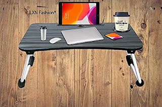 LXN® table for home Foldable Wooden For Makeup Bed (Black) LXN® table for home Foldable Wooden For Makeup Bed (Black)