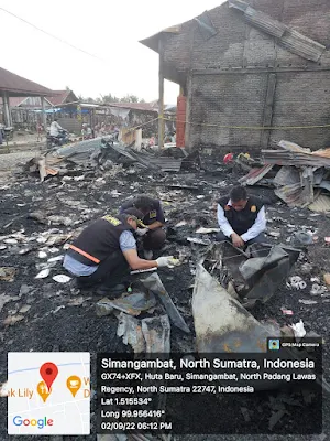Pemeriksaan TKP, Bid Labfor Polda Sumut Terjun ke Lokasi Kebakaran