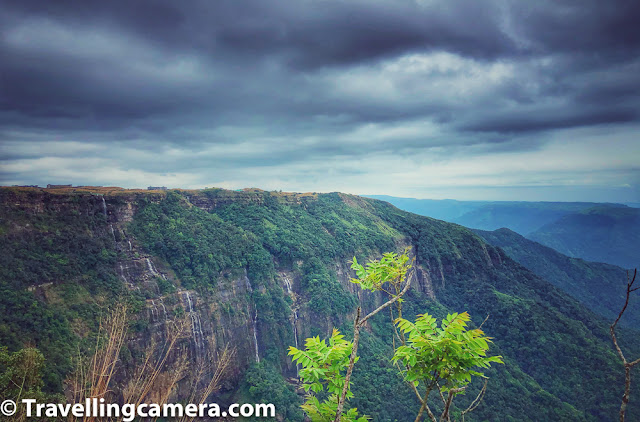 Above photograph shows Seven Sisters falls which is also called Nohsngithiang Falls and this photograph is clicked during the month of November. Supposedly these falls look even awesome during monsoons when rains are pouring continuously and there is more water in these falls. 