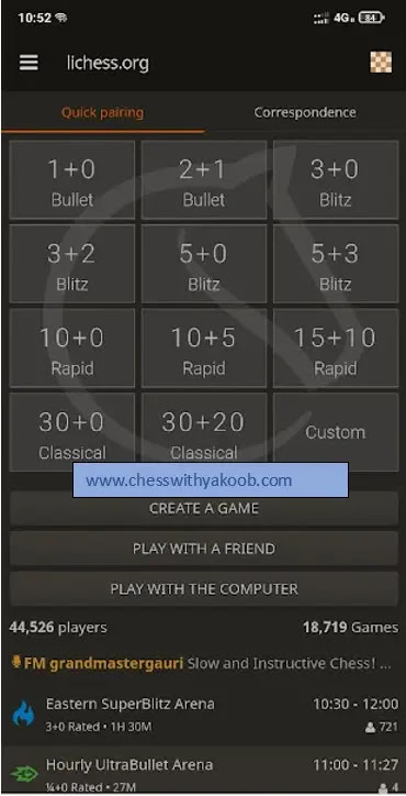 ChessUP, Android tablet app online with Lichess