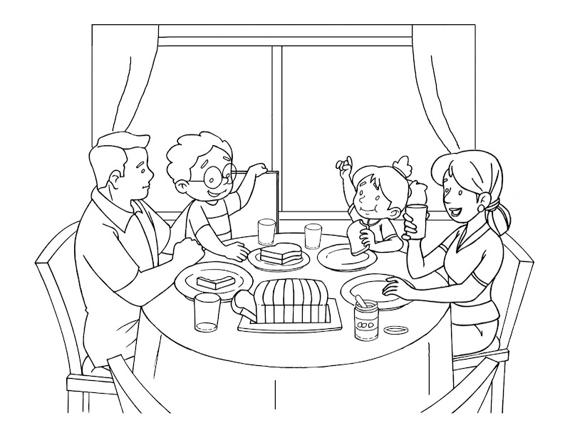 58+ Info Baru Gambar Mewarnai Makan Bersama Keluarga
