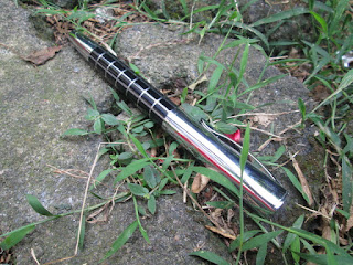 Pulpen Mewah Jinhao JH819 Stainless Steel Black Silver Line Nib Roller Ball Beautiful Pen