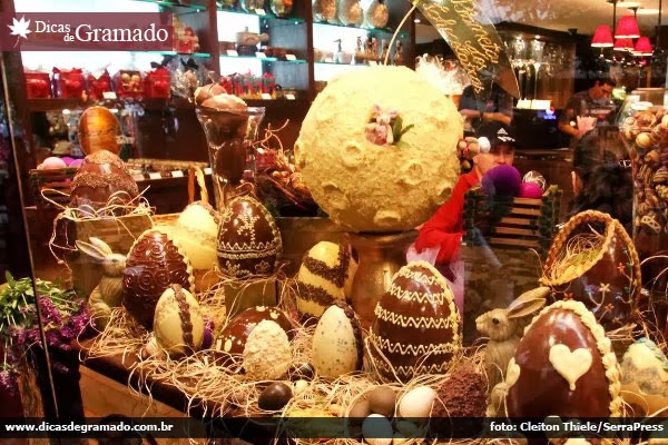 Vitrines decoradas para a Chocofest em Gramado/RS