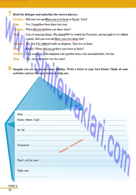 8. Sınıf Tutku Yayınları İngilizce Çalışma Kitabı Cevapları Sayfa 38