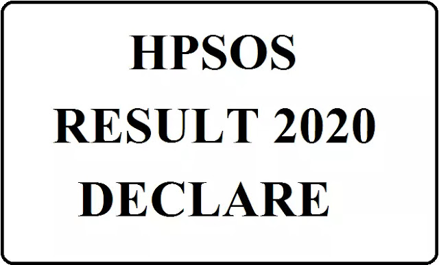 HPSOS 12th class result 2020 result