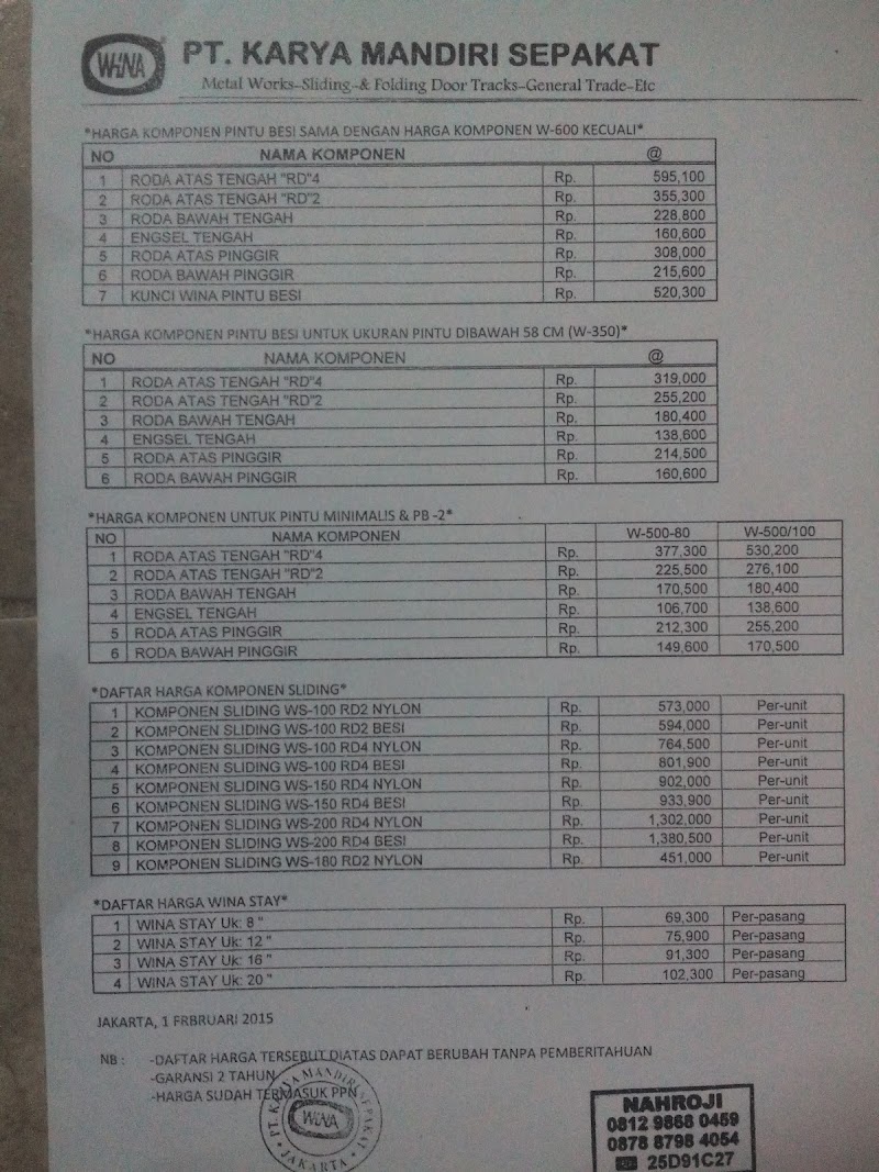 Top Konsep 17 Harga Komponen Pintu Garasi Wina