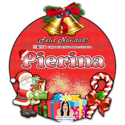 Nombre Pierina - Cartelito por Navidad