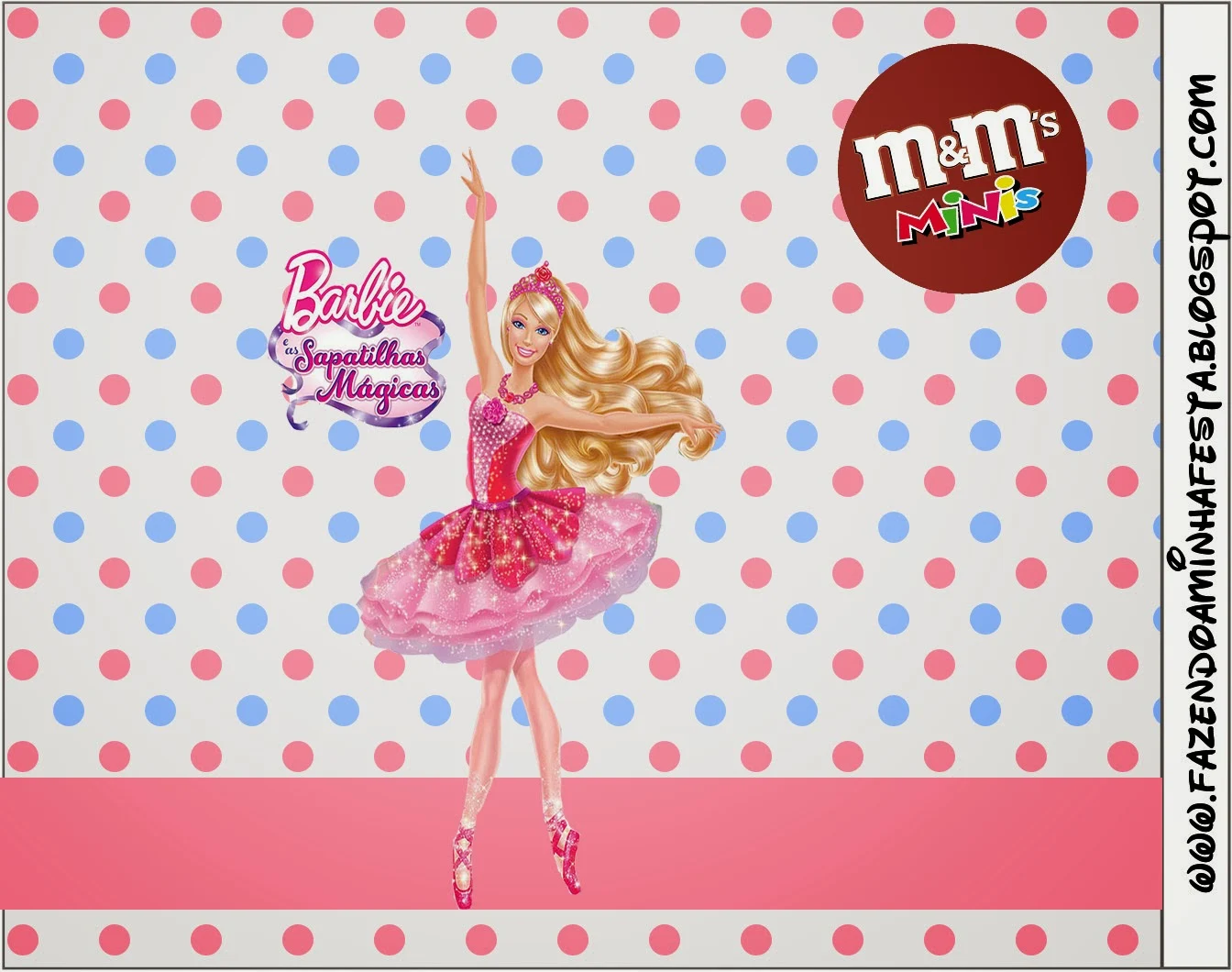 Barbie Magic Shoes Free Printable M&M Labels.