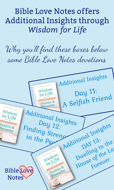 This post explains why you  sometimes see these little blue boxes below Bible Love Notes online devotions.