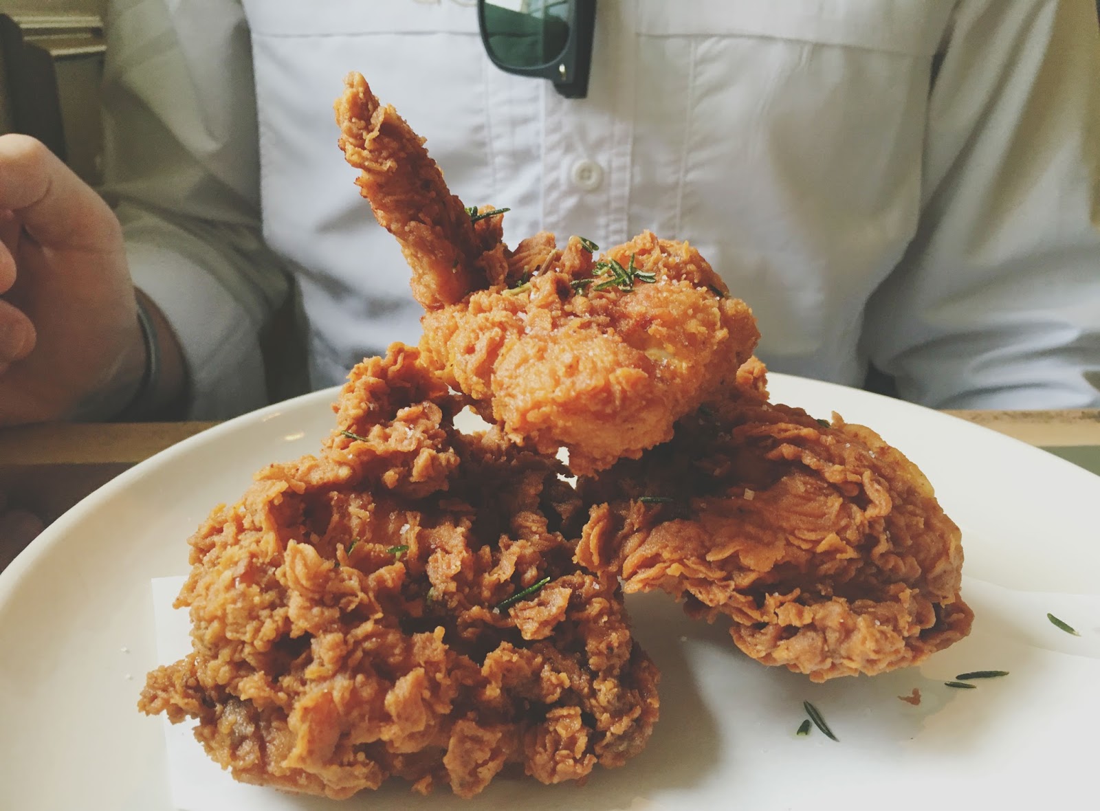 fried chicken at Ad Hoc - a restaurant in Napa, California