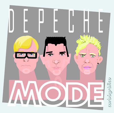 Depeche mode, ilustracion,diseño, en sevilla ,carbografico, carbó, retrato con tipografías,